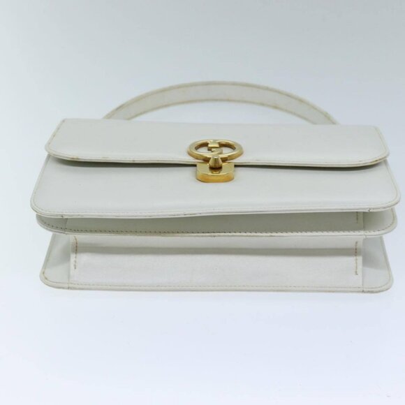 GUCCI Hand Bag Leather White Auth - Picture 6 of 16